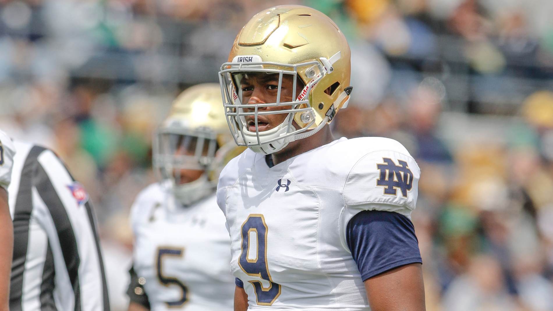 Daelin Hayes at Notre Dame 2017 Spring Game